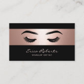 メイクアップアーティスモダントブラック&バラ金ゴールドサロン 名刺 (正面)