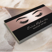 メイクアップアーティスモダントブラック&バラ金ゴールドサロン 名刺