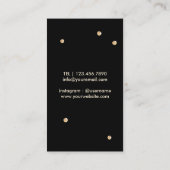 メイクアップアーティスモダントリップターコイズ金ゴールド&ブラック 名刺 (裏面)