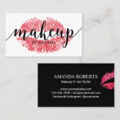 メイクアップアーティスモダントレッドリッププリントサロン 名刺 (正面/裏面)