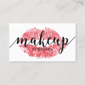 メイクアップアーティスモダントレッドリッププリントサロン 名刺 (正面)