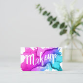 メイクアップアーティスモダント水カラー美しいサロン 名刺 (スタンド正面)