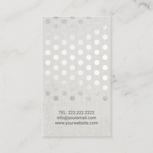 メイクアップアーティスモダント水玉模様リネンフェイク 名刺 (裏面)