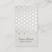メイクアップアーティスモダント水玉模様リネンフェイク 名刺 (正面)