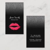 メイクアップアーティスモダント赤い唇シルバーの続編 名刺 (正面/裏面)