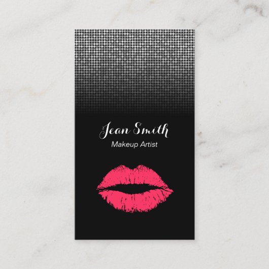 メイクアップアーティスモダント赤い唇シルバーの続編 名刺 (正面)