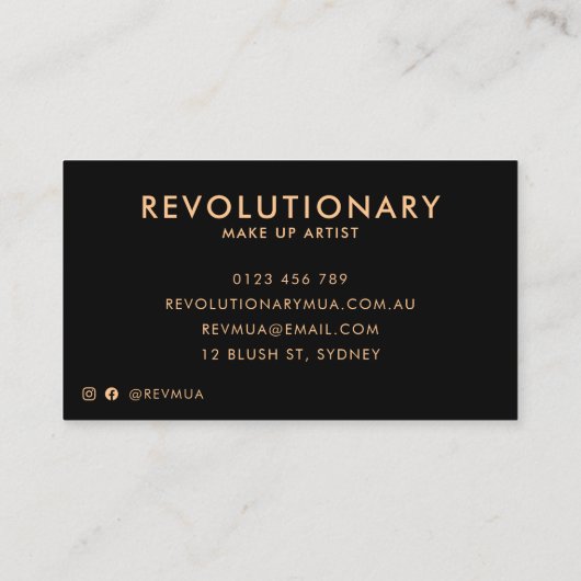 メイクアップアーティスユニークトブルーアイシャドーパレット 名刺 (裏面)