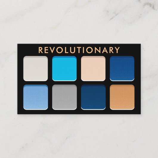 メイクアップアーティスユニークトブルーアイシャドーパレット 名刺 (正面)