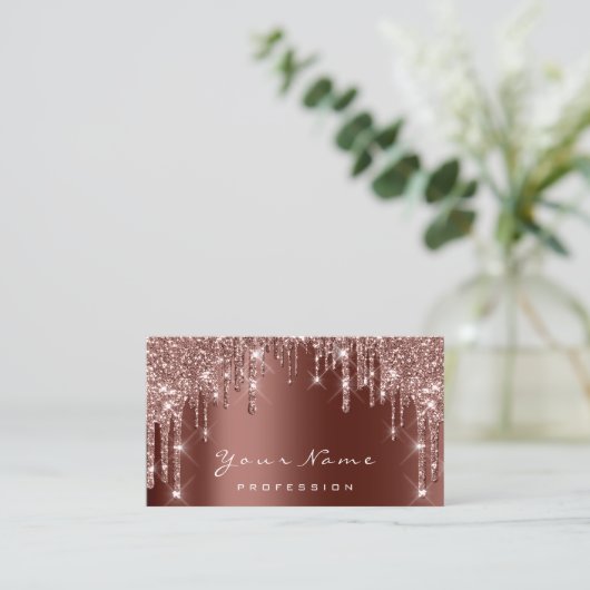 メイクアップイベントグリッターバラ爪、 ネイルマニキュアブラウン 名刺 (スタンド正面)