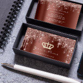 メイクアップイベントプランナーグリッターバラクラウンブラウン 名刺