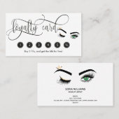 メイクアップウィンクアイグリーン美しいサロンロイヤリティカード 名刺 (正面/裏面)