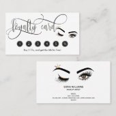 メイクアップウィンクアイブラウン美しいサロンロイヤリティカード 名刺 (正面/裏面)