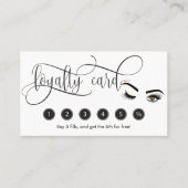 メイクアップウィンクアイブラウン美しいサロンロイヤリティカード 名刺 (正面)