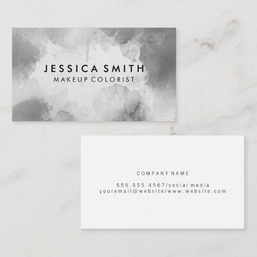 メイクアップウォーターカラーグレー 名刺 (正面/裏面)
