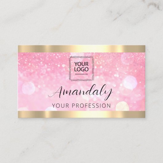 メイクアップエステティシャンラッシュ爪、 ネイルQRコードロゴグリッター 名刺 (正面)