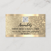 メイクアップエステティシャンラッシュ爪、 ネイルQRコードロゴ金ゴールド 名刺 (裏面)