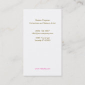 メイクアップエレガントアーティストバラ金ゴールド口紅 名刺 (裏面)