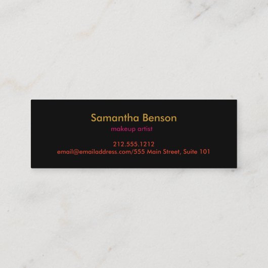 メイクアップエレガントアーティスト口紅美しい スキニー名刺 (裏面)