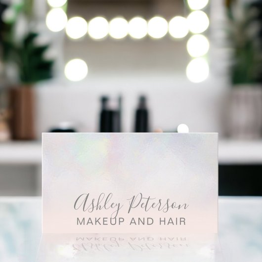 メイクアップエレガントタイポグラフィ赤面ピンクパールnacre 名刺