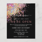 メイクアップエレガントホログラフィックバラ金ゴールドグリッターブラック チラシ (裏面)