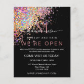 メイクアップエレガントホログラフィックバラ金ゴールドグリッターブラック チラシ (正面)