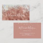 メイクアップエレガントホログラフィックバラ金ゴールドグリッター 名刺 (正面/裏面)