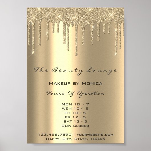 メイクアップオープニング時間金ゴールドサロンドリップスパーク価格 ポスター (正面)