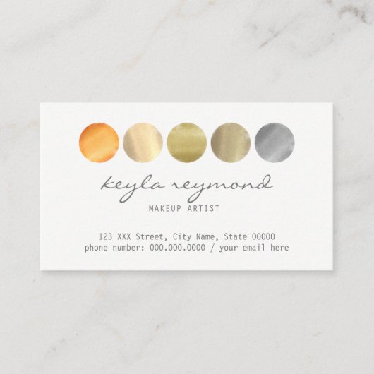 メイクアップカラーパレット 名刺 (正面)