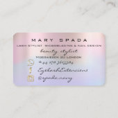 メイクアップキスリップが点滅ピンクのホログラフィックドリップ 名刺 (裏面)