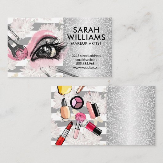 メイクアップキットアクセサリー |目を閉じる 名刺 (正面/裏面)