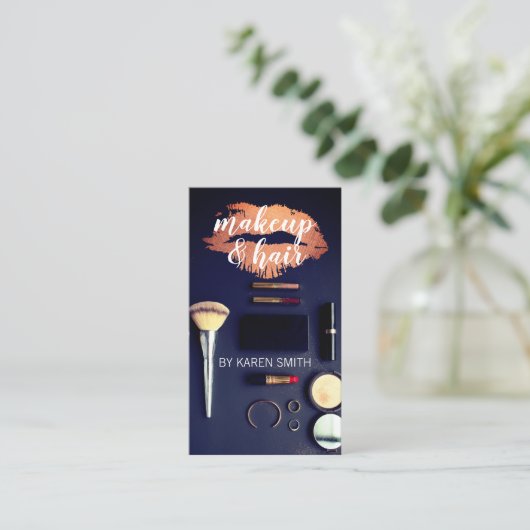 メイクアップキット |リップスティックキス 名刺 (スタンド正面)