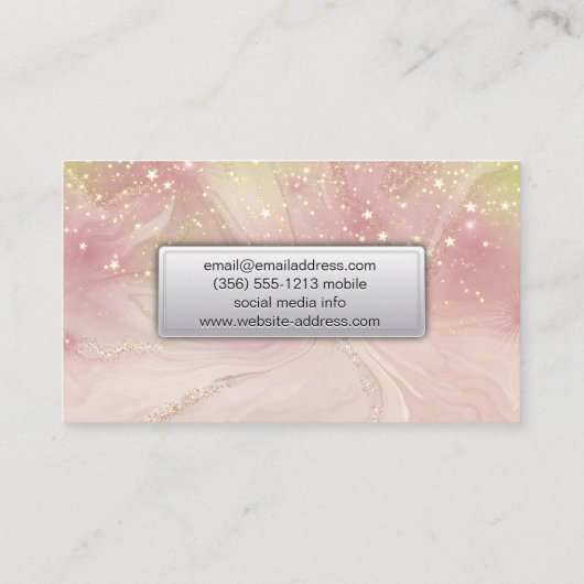 メイクアップキット |目の点滅 |金ゴールド星ダスト 名刺 (裏面)