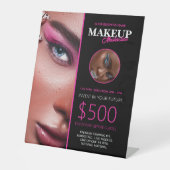 メイクアップクラス編集可能ペデスタル記号 台座サイン (正面)