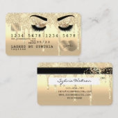 メイクアップクレジットカードラッシュクイーン滴下金ゴールド 名刺 (正面/裏面)