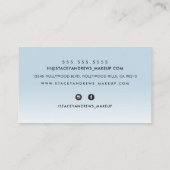 メイクアップグラデーションかわいいブラシ青淡い色の色 名刺 (裏面)