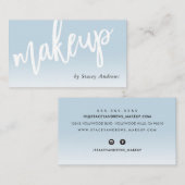 メイクアップグラデーションかわいいブラシ青淡い色の色 名刺 (正面/裏面)