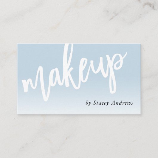 メイクアップグラデーションかわいいブラシ青淡い色の色 名刺 (正面)