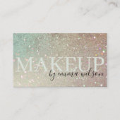 メイクアップグリッターグリーンピンクアクアシャイニーきらめく 名刺 (正面)