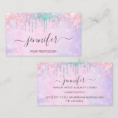 メイクアップグリッターラッシュヘア爪、 ネイルホログラフィックユニコーン 名刺 (正面/裏面)