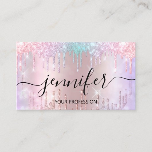 メイクアップグリッターラッシュヘア爪、 ネイルホログラフィードリップバラ 名刺 (正面)