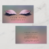 メイクアップグレーグラデーションピンクグラス目まぶしグリッター 名刺 (正面/裏面)
