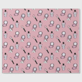 メイクアップコスメティックパターモダンンピンク ラッピングペーパー (フラット)