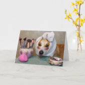 メイクアップコーギー ブランク グリーティングカード カード (黄色い花)