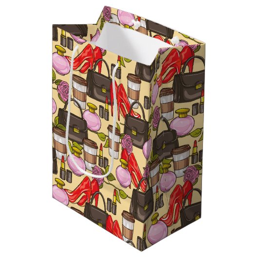 メイクアップコーヒースタイル美しい抱き枕 ミディアムペーパーバッグ (正面アングル)