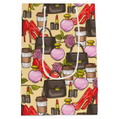 メイクアップコーヒースタイル美しい抱き枕 ミディアムペーパーバッグ (裏面)