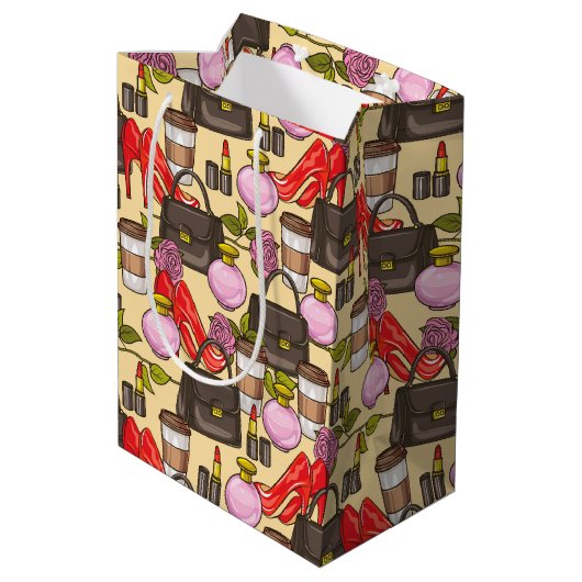 メイクアップコーヒースタイル美しい抱き枕 ミディアムペーパーバッグ (裏面アングル)