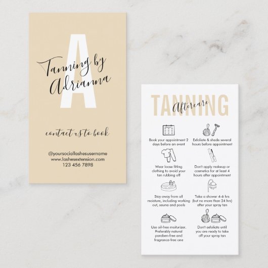 メイクアップサロンスプレイ絵画タンのアフターケア 名刺 (正面/裏面)