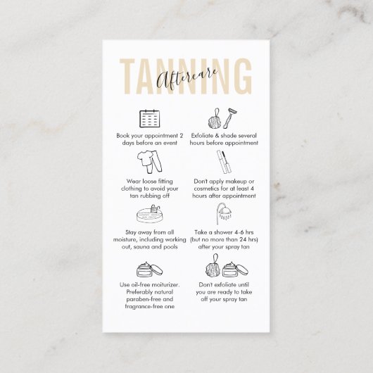 メイクアップサロンスプレイ絵画タンのアフターケア 名刺 (裏面)