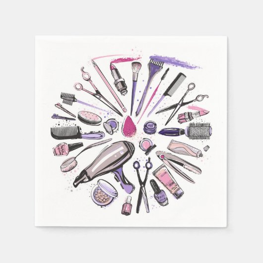 メイクアップサークルデザイン スタンダードカクテルナプキン (正面)