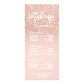 メイクアップシックタイポグラフィ赤面バラ金ゴールド価格表 ラックカード (正面)